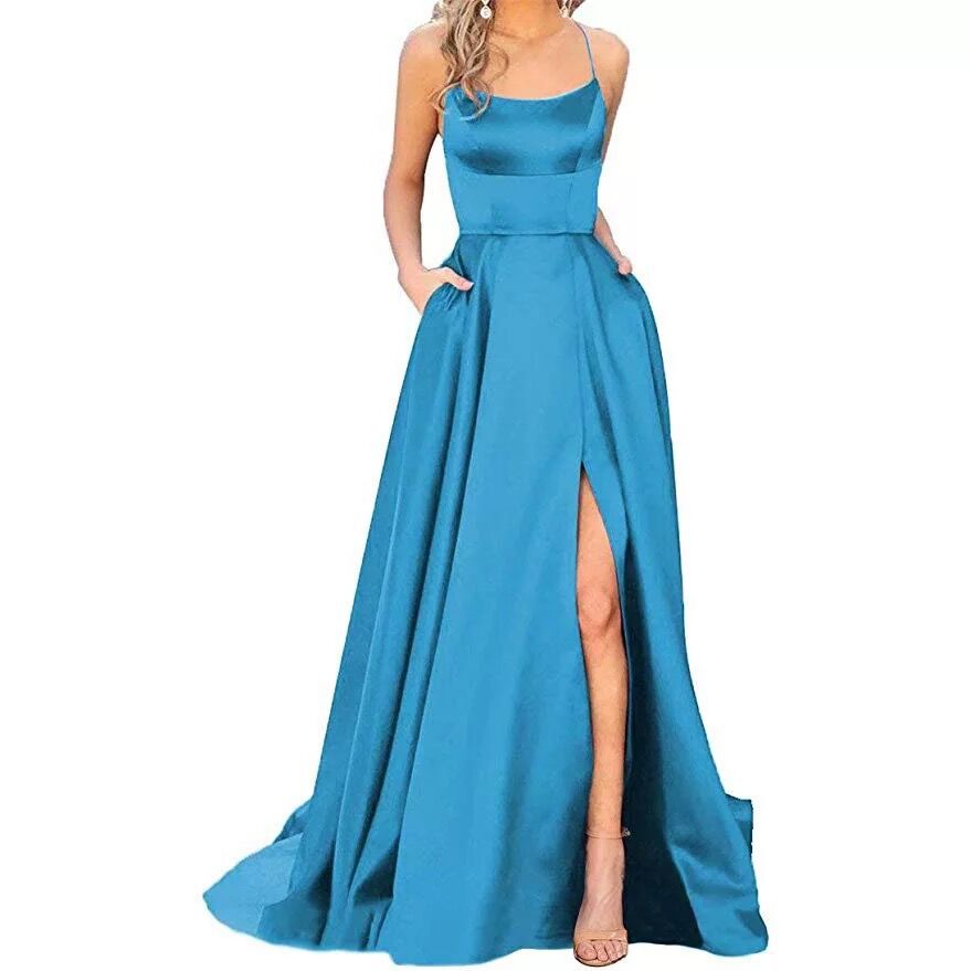 slimming bridesmaid dresses Ruched Square Neckline Short Puffy Sleeve Stretch Satin Bridesmaid Dress S6113B - Bridesmaid Dresses