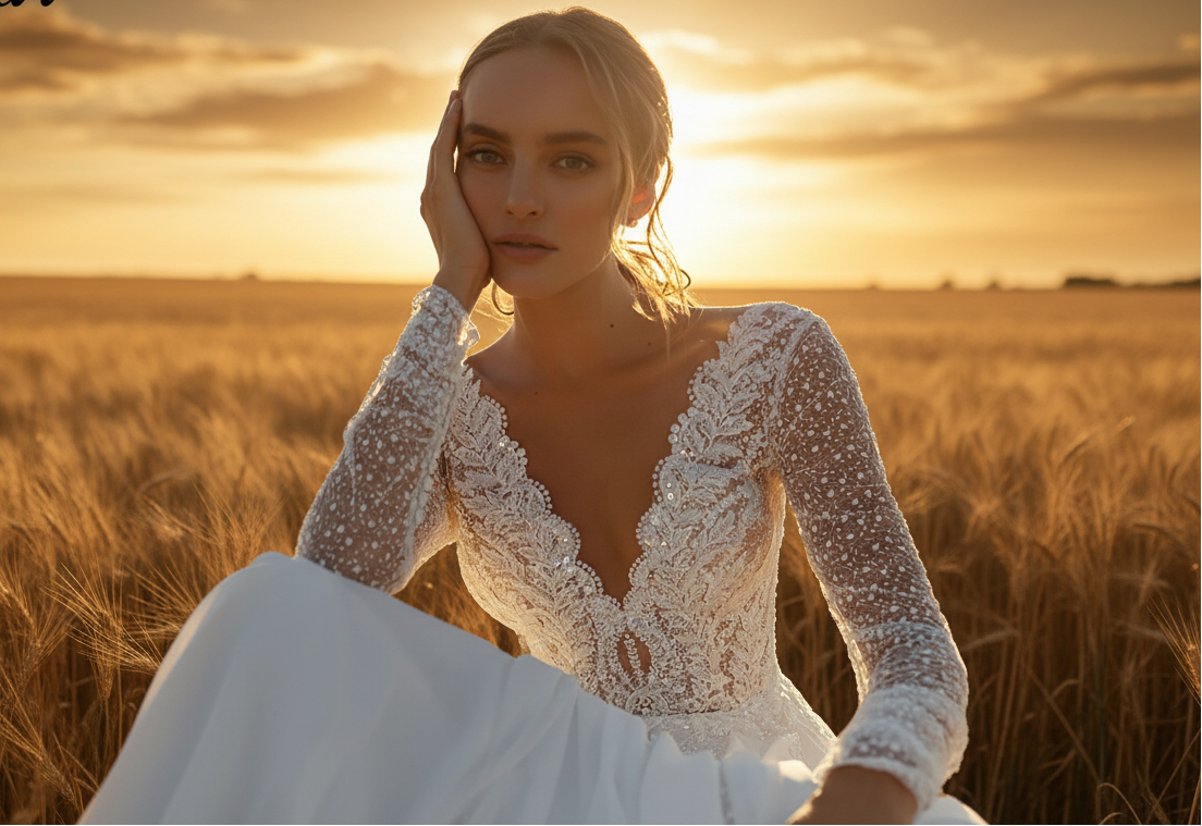 Boho Chiffon Wedding Dress