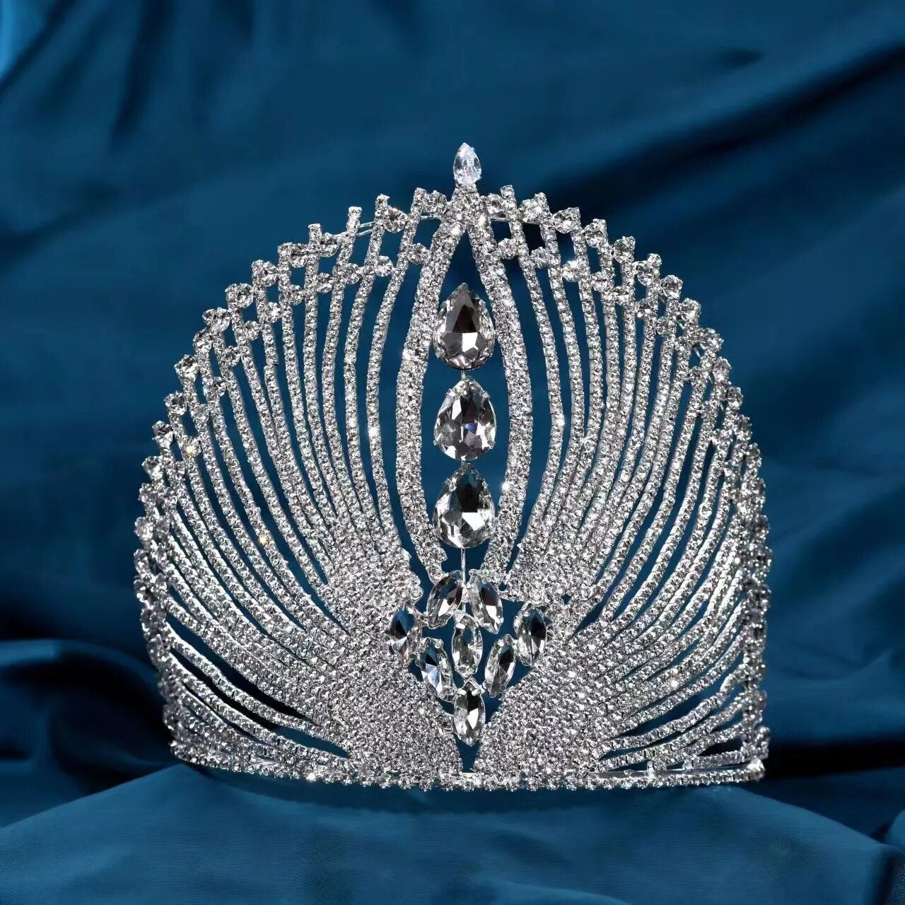 Sparkling Cubic Zirconia Tiara Hair Accessory for Weddings & Parties Britannia Sparkly Cubic Zirconia Crystal Bridal Tiara main image 2