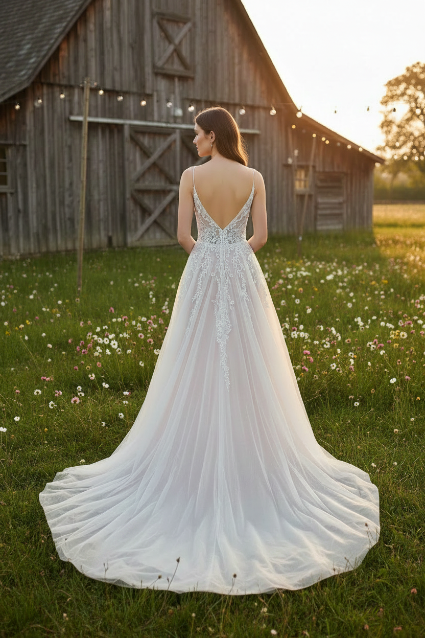 a line bridal dress manufacturer Designer Organza Off-shoulder A-line Bridal Dress