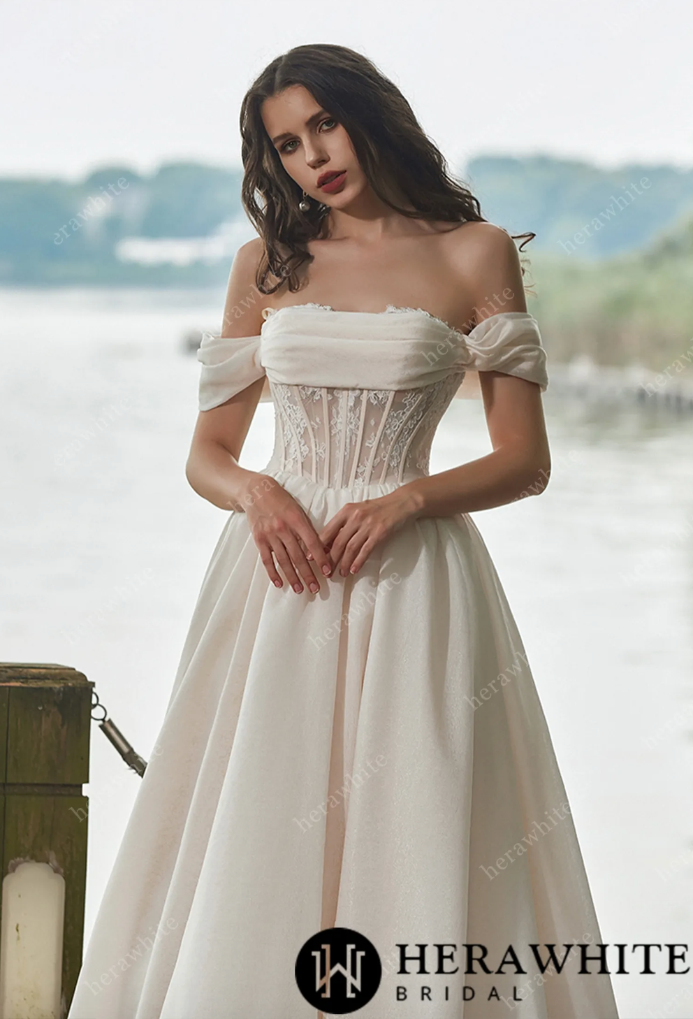 organza a line wedding dress Off-the-Shoulder A-line Gown Ivory / 6 Color:Mint Green Floral Line Style Fabric BTS 6/10/23 SHEIN BAE Pink Floral