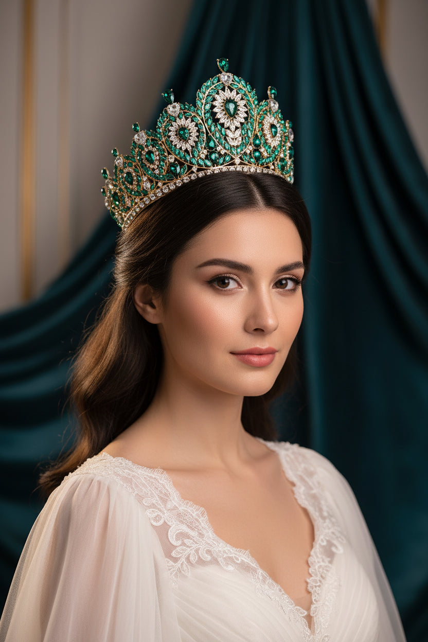 Pageant Tiara Crown Crystal Rhinestone Big Event Accessory – Tulle