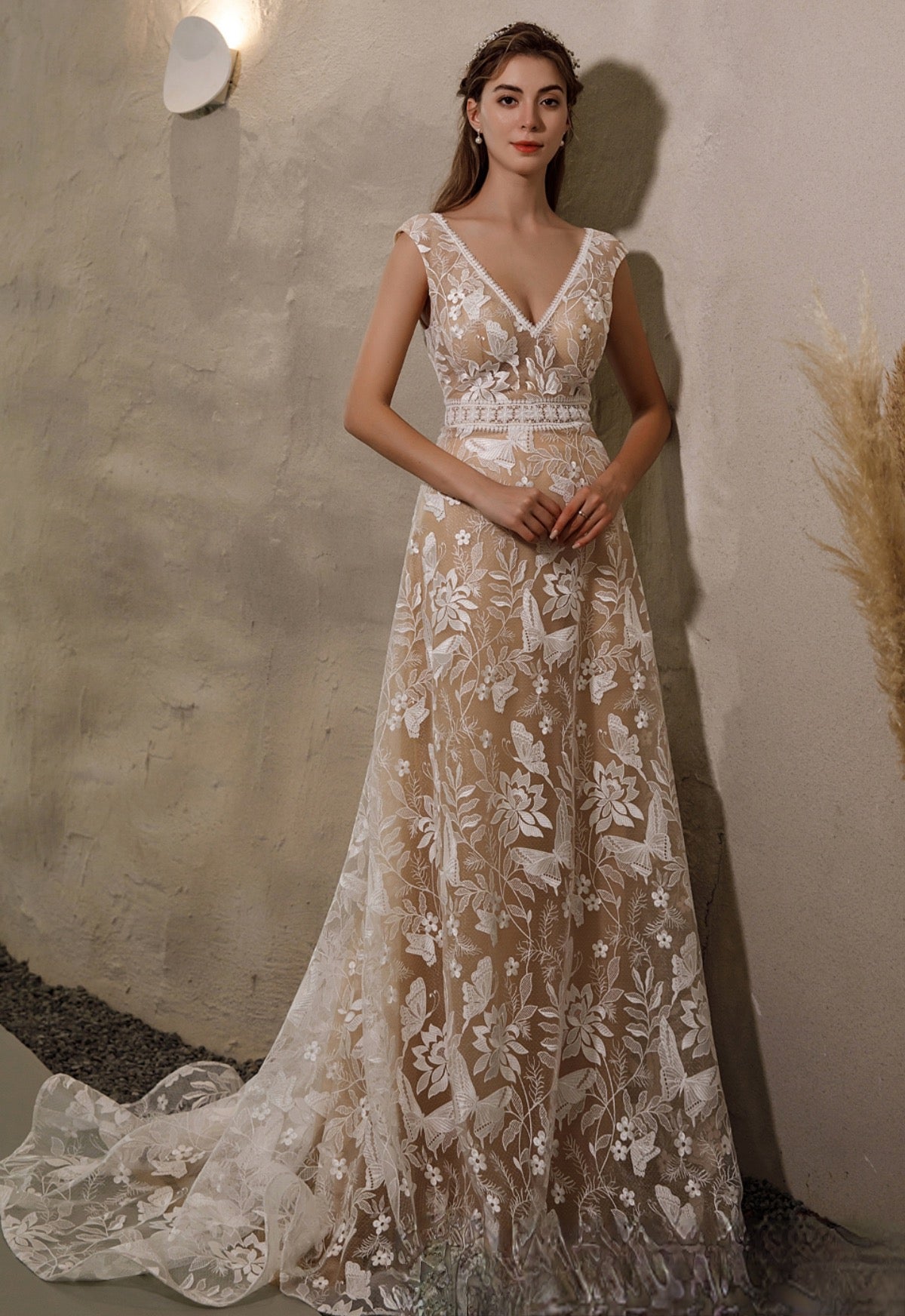 cap sleeve lace dress Wedding Boho Illusion Bridal Gown Sleeves 10 / Ivory Color:Same As Pictures sequin midi dresses Please choose this option Long Sleeve Wrap Shirt