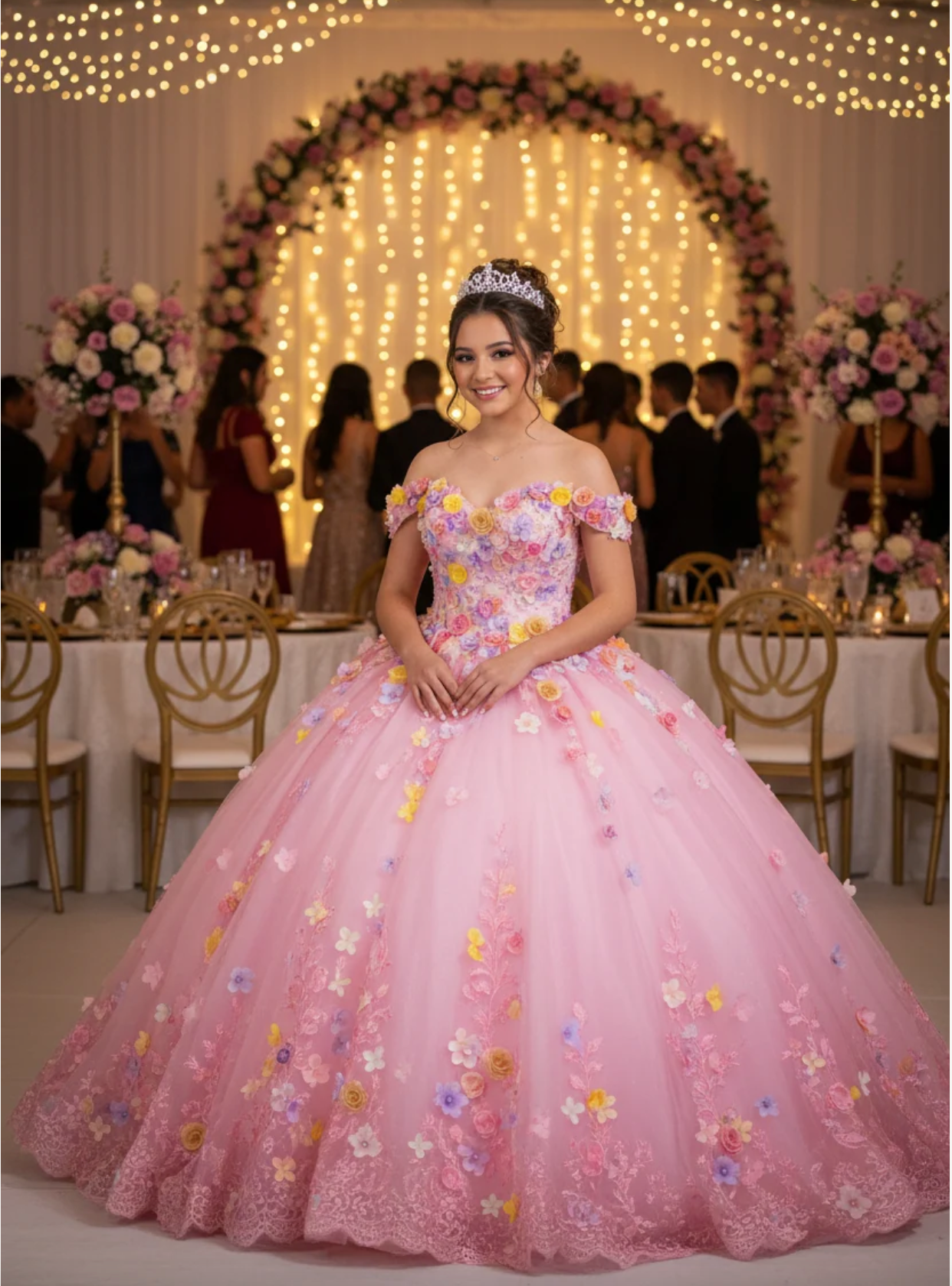 pink quinceanera dress tulle lux bridal company