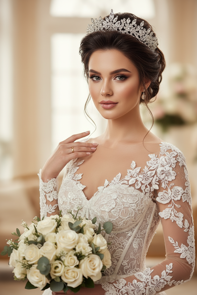 best hairstyle guide for brides wedding tiaras - tulle lux bridal company
