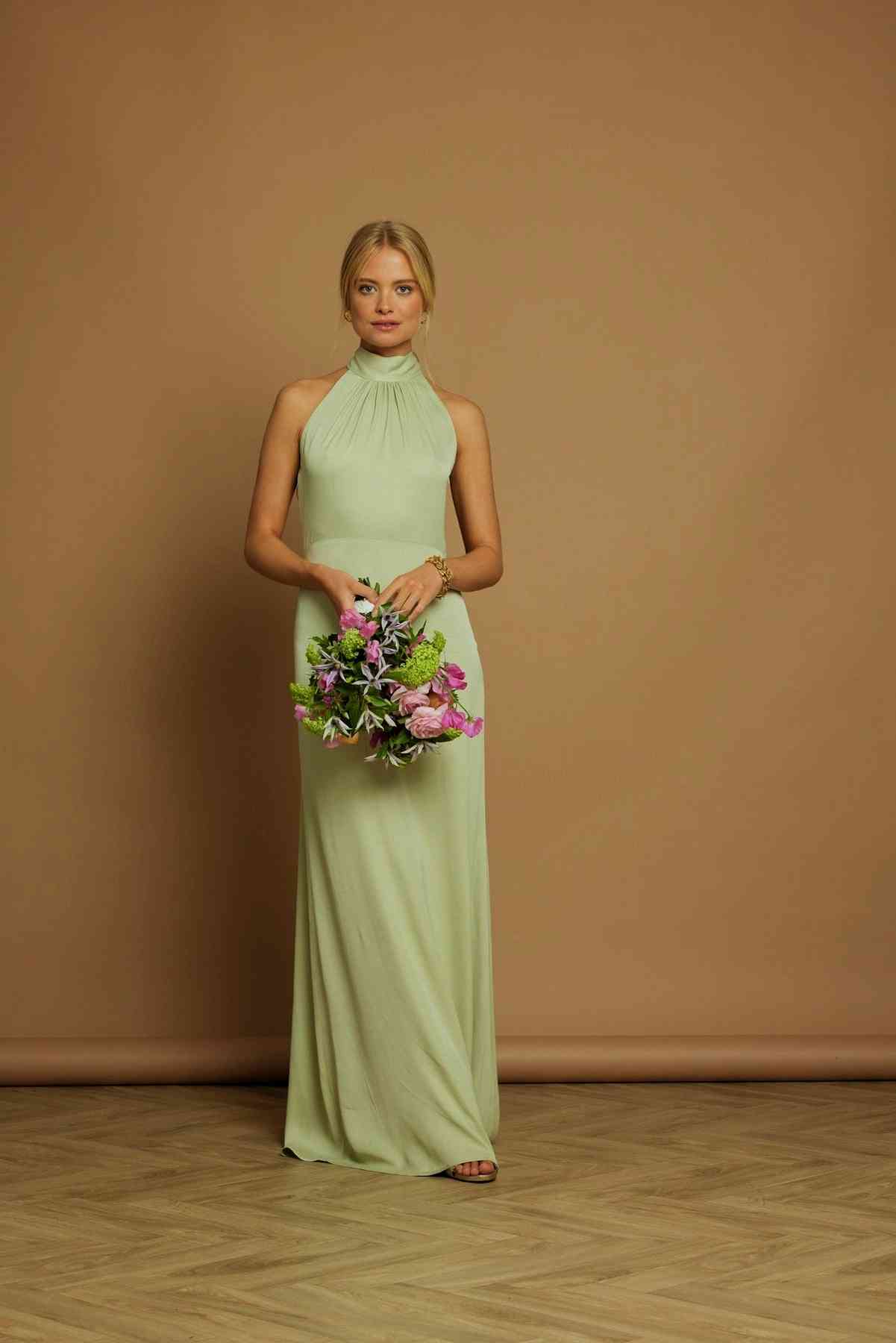 Fashion Plus Size Satin Bridesmaid Dress