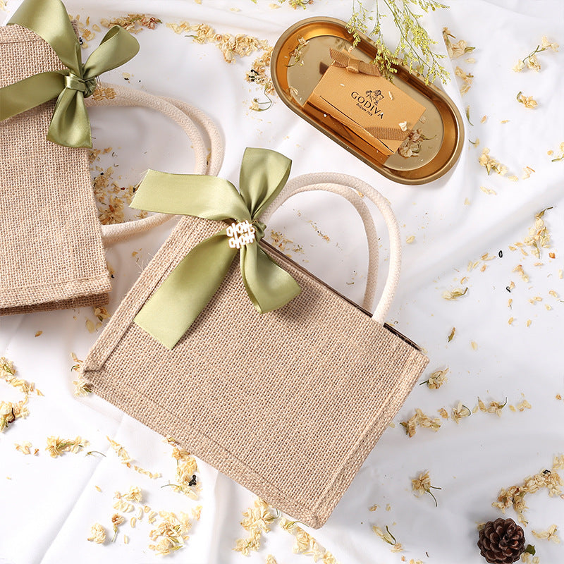Raffia Tote Wedding Bridesmaid Gift Box