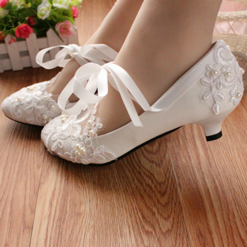 White Wedding Shoes Bridal Bridesmaid Shoes