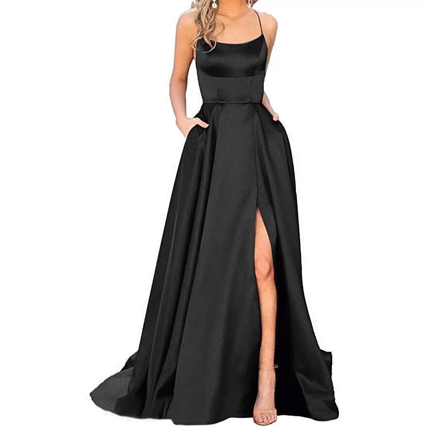 Solid Color Long Slimming Fashion Bridesmaid Dress