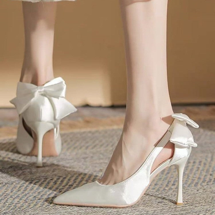 New Wedding Shoes Bridal Shoes Bow Satin Bridesmaid Shoes