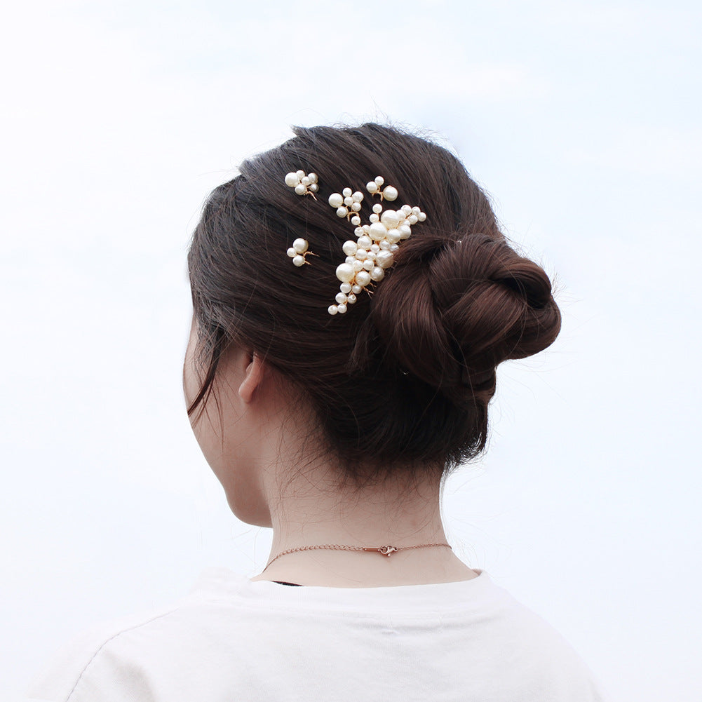 Handmade Pearl U-Shaped Bridal Hair Pin Set