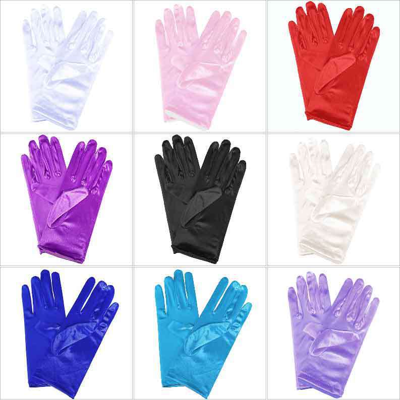 Bridal Wedding Gloves Short Satin Dress Gloves