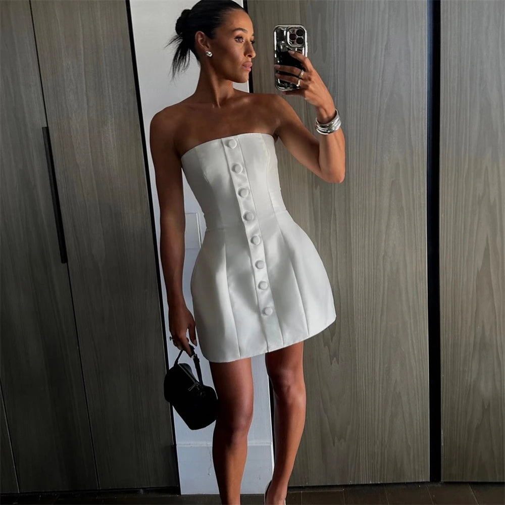 Satin Mini Wedding Dress
