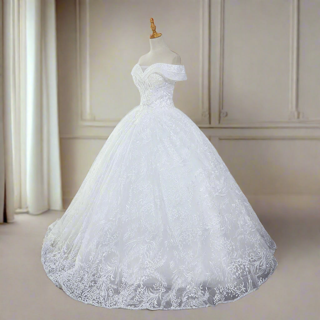 Boho Wedding Dress Beaded Lace Sweetheart A Line Gown, Experience the elegance and grace of our Beaded Lace Sweetheart Wedding Dress. 