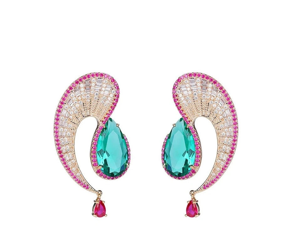 Cubic Zirconia Crystal Earrings Gemstone Jewelry For Women Accessory