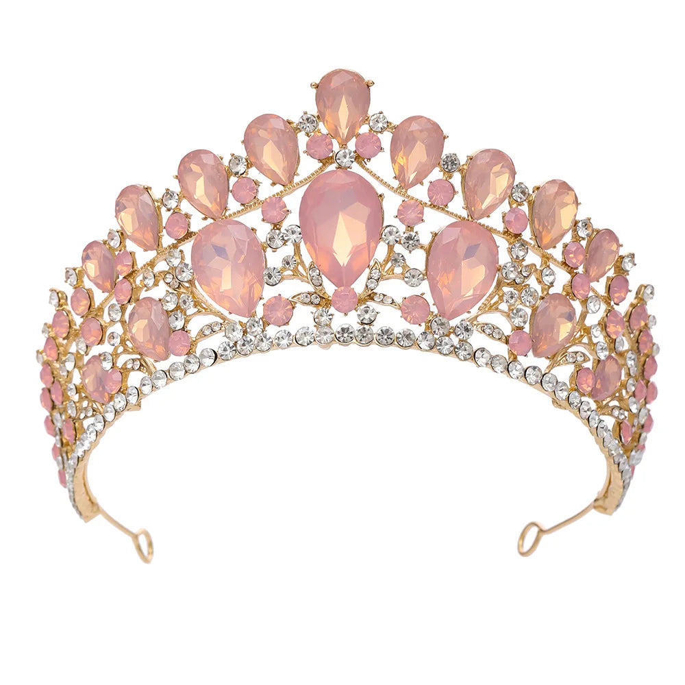Crystal Party Tiara Birthdays Prom Pageant Crown Hair Accessory, elevate your bridal look with this stunning European-style crown, 
