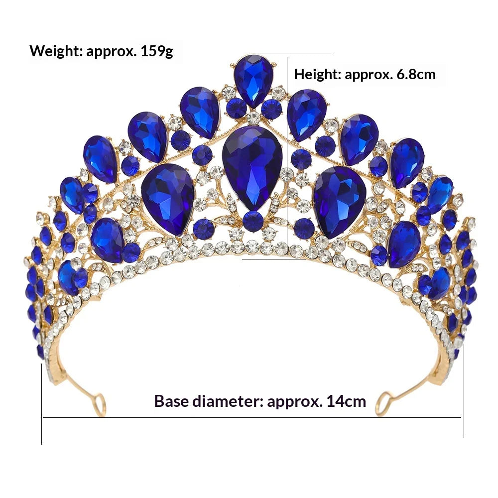 Crystal Party Tiara Birthdays Prom Pageant Crown Hair Accessory, elevate your bridal look with this stunning European-style crown, 