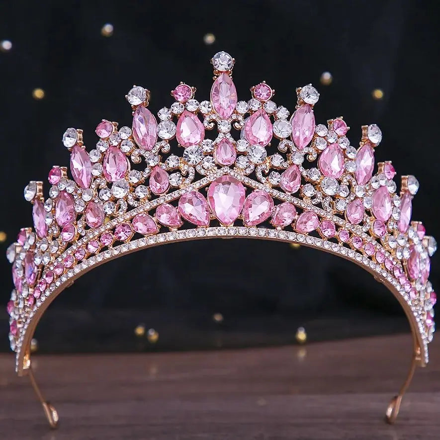 Quinceanera Party Tiara Rhinestone Crystal Princess Crown Accessory,Make a statement with our Rhinestone Crystal Tiara Crown