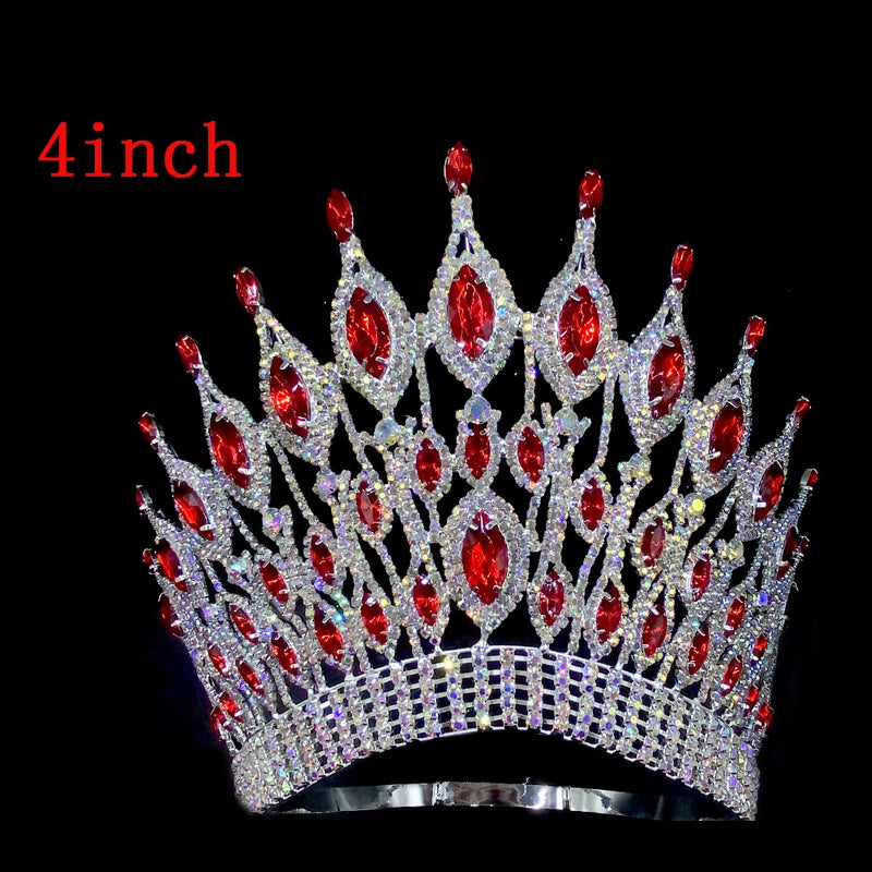 7 Inch Crown Pageant Pageant Crown Crystal Rhinestone Queen Tiara Hair Accessory β Tulle Lux ...