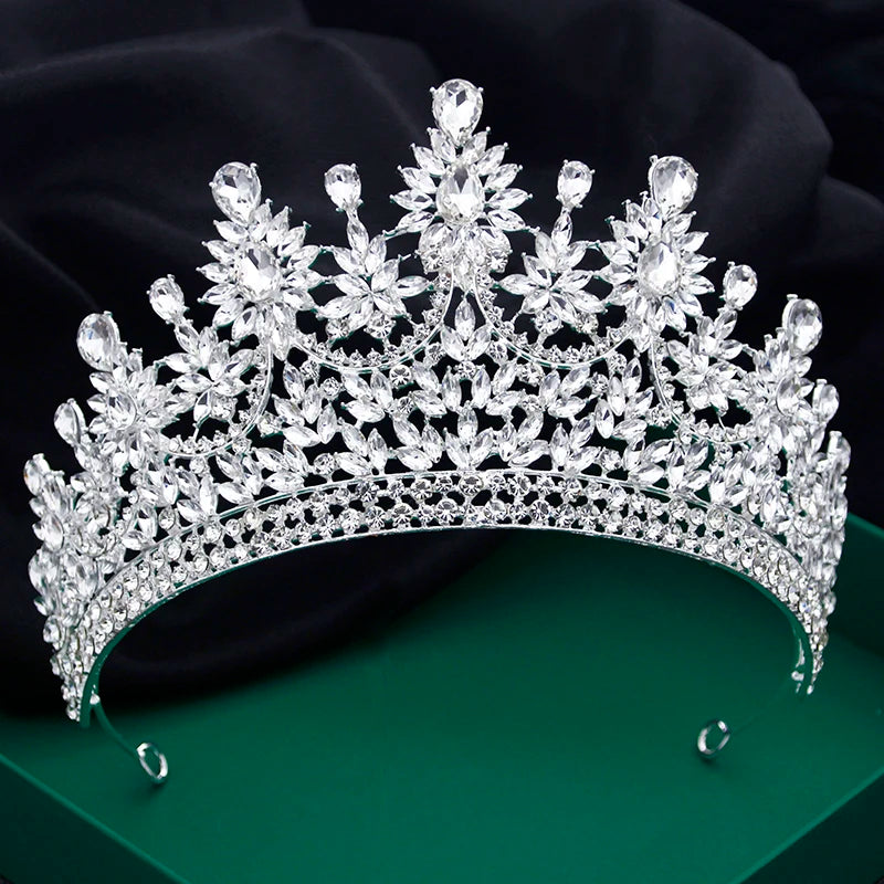 Quinceanera Tiara Crown Crystal Rhinestone Party Event Hair Accessory, Enhance your party look with our colorful crystal tiara crowns in several style choices
