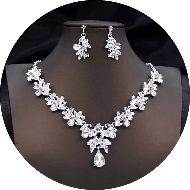Tiara Jewelry Sets Crystal Crown Necklace And Earrings Accessories, Rule like royalty with our Big Tiara Jewelry Set. Th