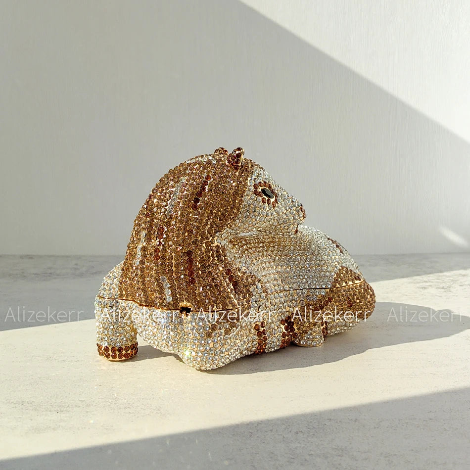 Beaded Clutch For Special Occasions Horse Shaped Crystal Evening Bag, This dazzling horse-shaped mini clutch by Alizekerr