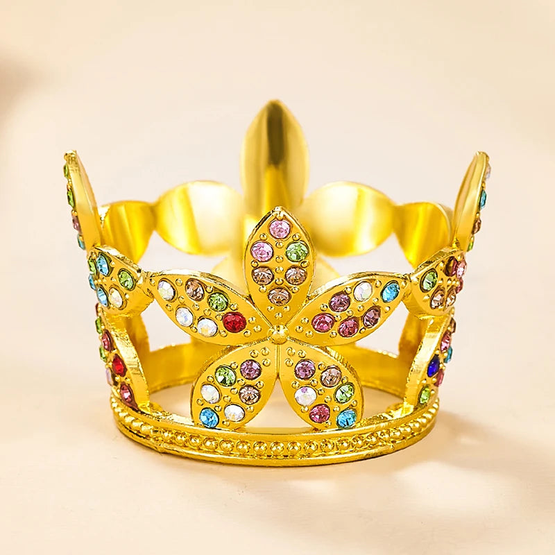 Round Crown Girls Birthday Party Tiara or Cake Topper, This small tiara crown is the perfect addition to any girl's birthday party o