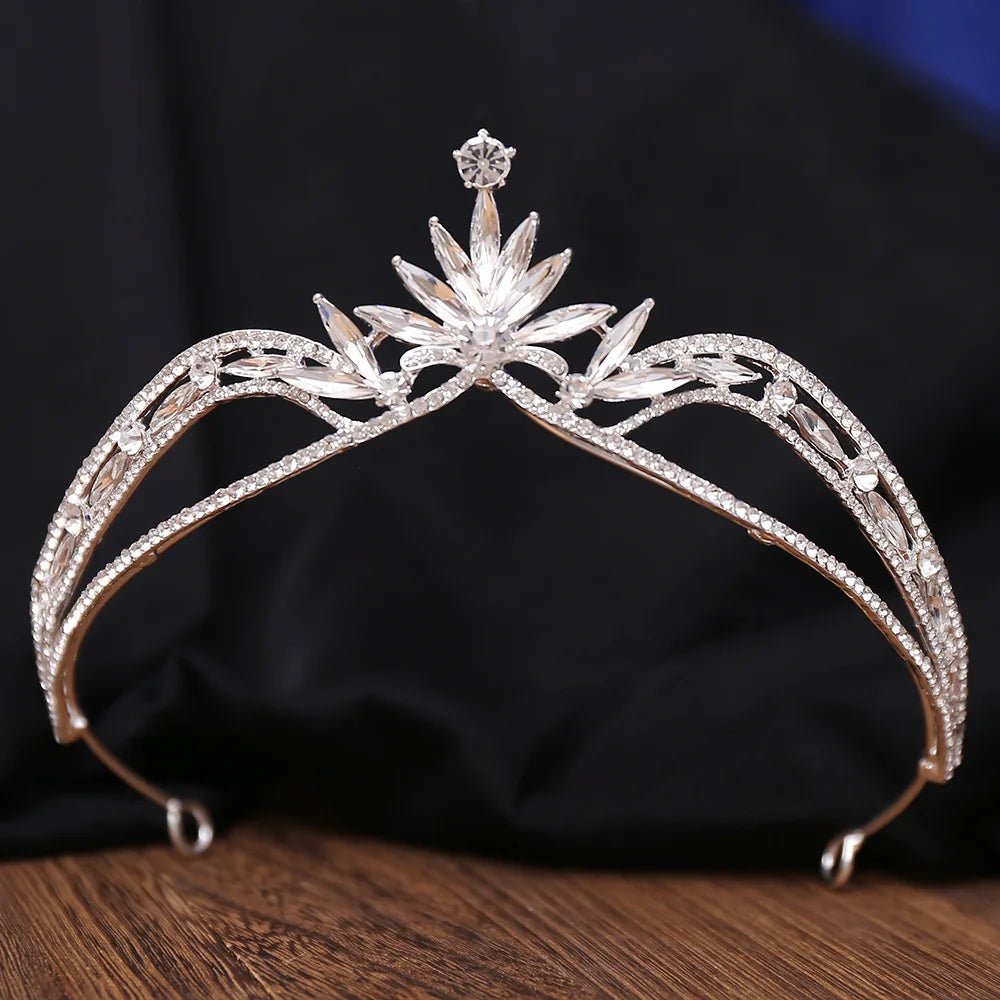 Crystal Headband Tiara Crown Hair Accessory, Elevate your special day with this Crystal Crown Tiara! Perfect for weddings and pageants