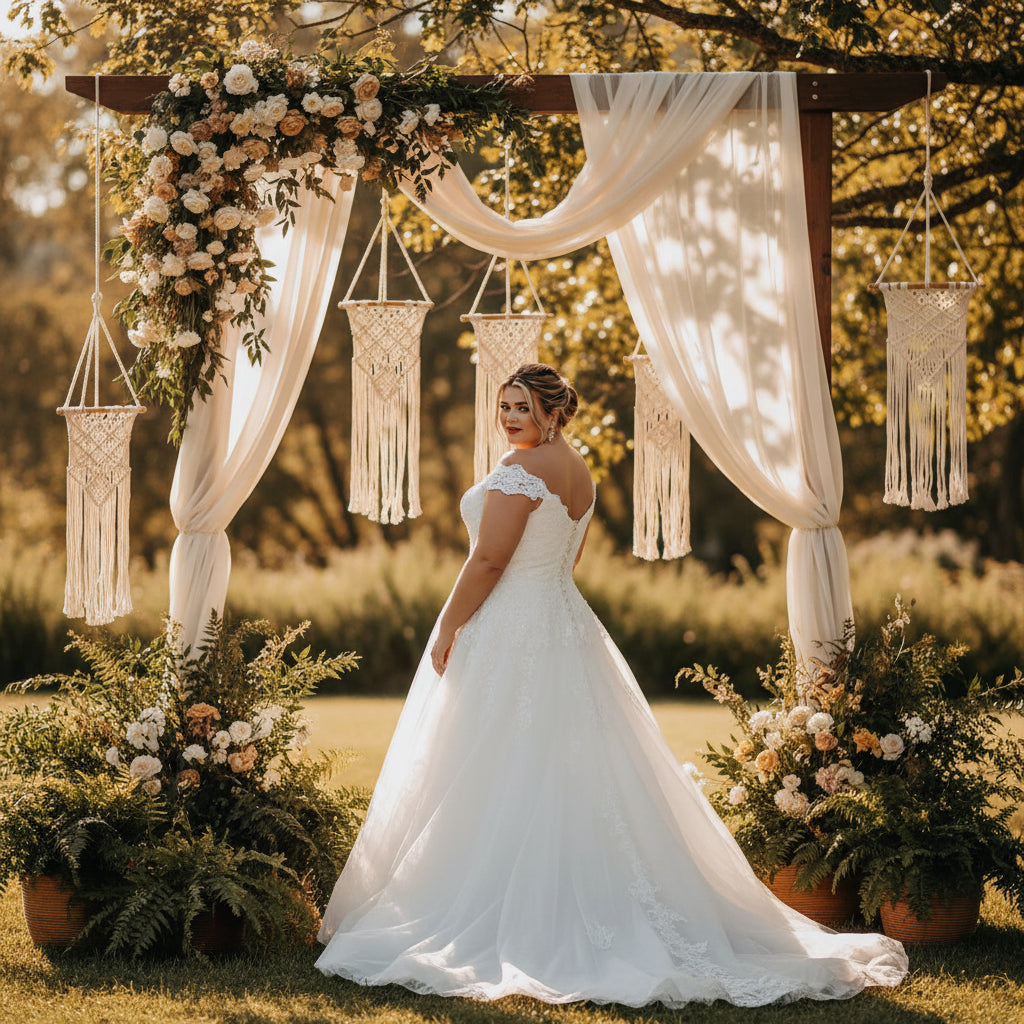 Plus Size Wedding Dress Organza A Line Bridal Gown