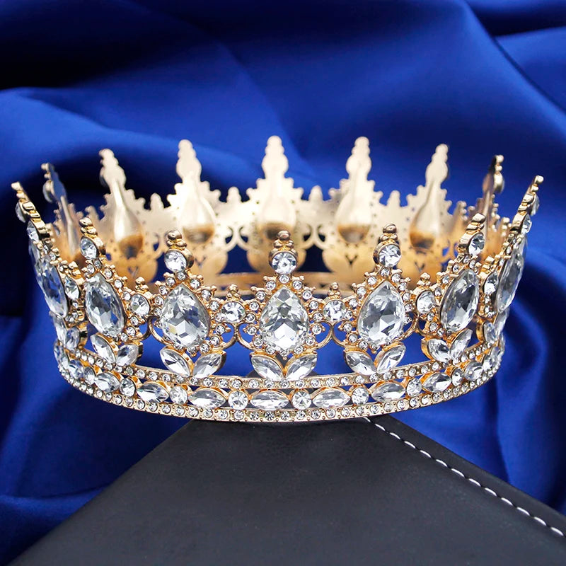 Round Crown Classic Royal Queen King Party Hair Accessories, This full round royal crown is the perfect hair accessory for parties, weddings, and special events. 