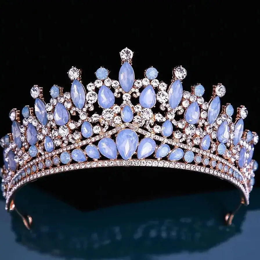 Quinceanera Party Tiara Rhinestone Crystal Princess Crown Accessory,Make a statement with our Rhinestone Crystal Tiara Crown