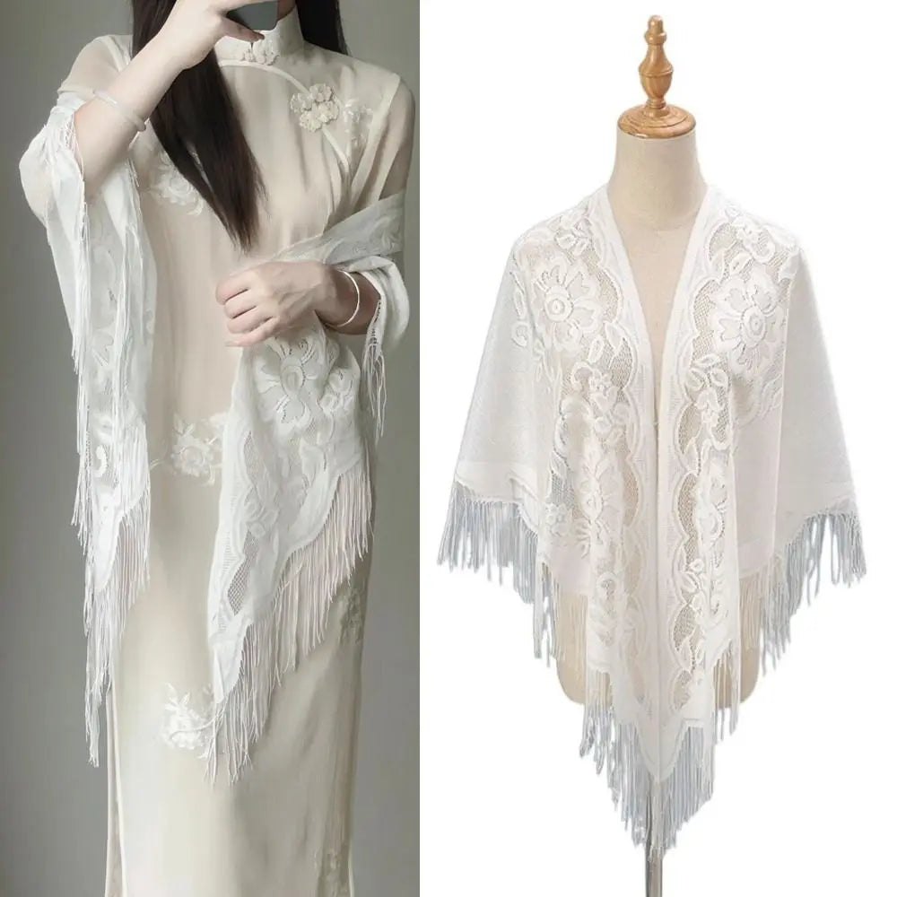 Tassel V-Neck Wedding Shoulder Shaw Evening Dress Accessory