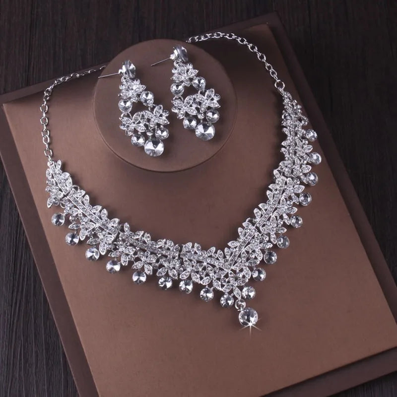 Wedding Jewelry Sets Crystal Tiaras Earrings Necklaces Accessories, Make a grand entrance at your next event with our luxurious 