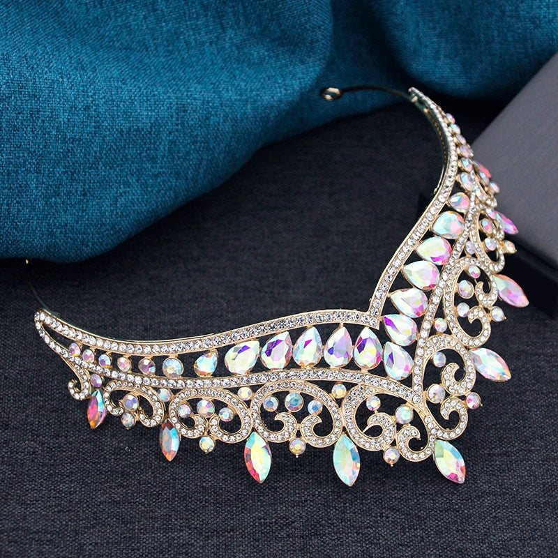 Quinceanera Tiara Crystal Princess Crown Hair Accessory, Add a royal touch to your princess party with our colorful Princess Green Crown Tiara Accessories!