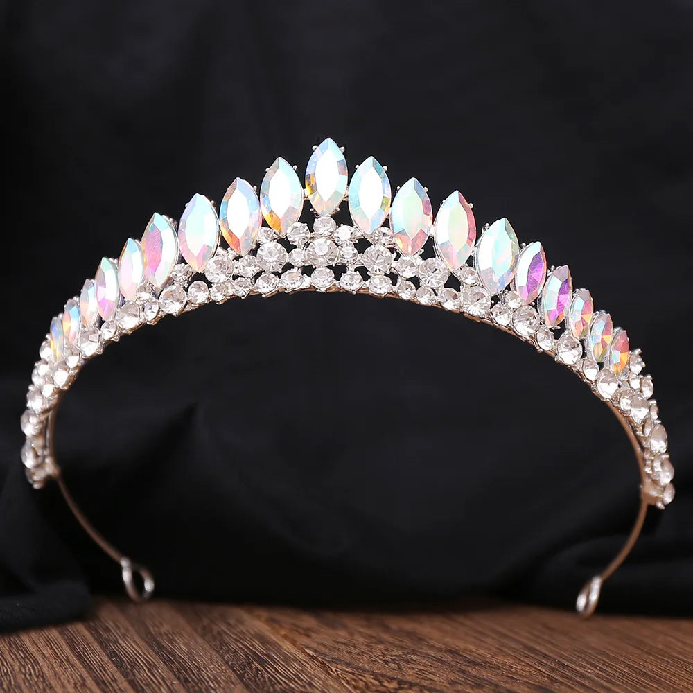 Princess Crystal Tiara Bridal Hair Crown Accessory, Elevate your special day with our Princess Crystal Rhinestone Bridal Tiara Crown