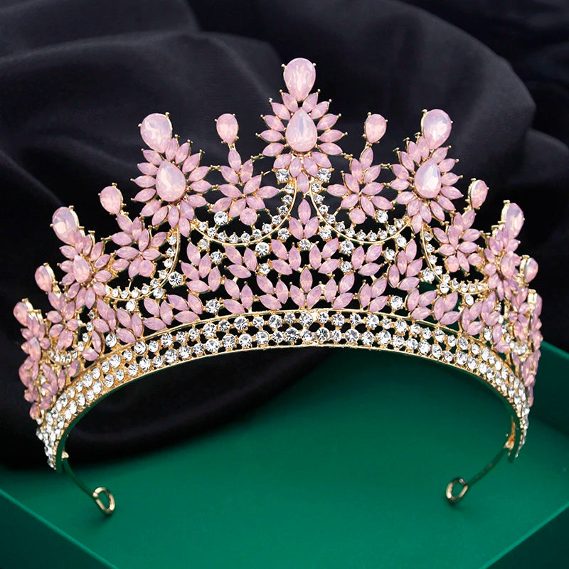 Quinceanera Tiara Crown Crystal Rhinestone Party Event Hair Accessory, Enhance your party look with our colorful crystal tiara crowns in several style choices