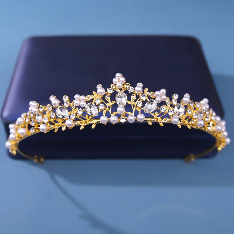 Petite Crystal Party Tiara Day Crown Hair Accessory, elevate your birthday or bridal look with a petite crystal tiara