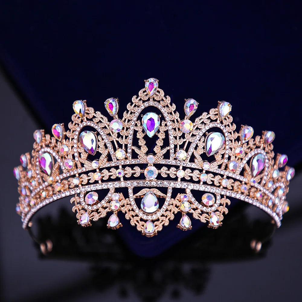 Quinceanera Tiara Crystal Rhinestone Crown Party Hair Accessory, Shine like a queen with our Crystal Tassel Drop Rhinestone Tiara Crown!