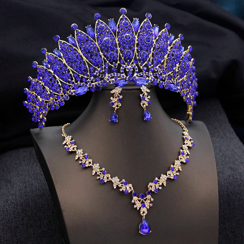 Crystal Tiara Jewelry Sets Wedding Jewelry Party Accessories, Transform into royalty with our Multicolor Tiaras and Crowns Jewelry Sets!