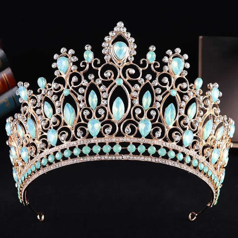 Crystal Party Crown Colorful  Special Event Tiara Hair Accessory, transform any occasion into a royal moment with one of these stunning crystal crowns