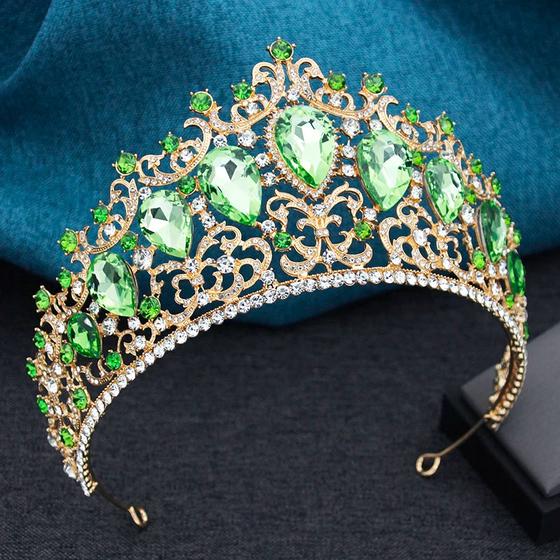 Crystal Quinceanera Tiara Crown Colorful Party Pageant Hair Accessory, Elevate your next big event with our Colorful Crystal Tiaras for Women