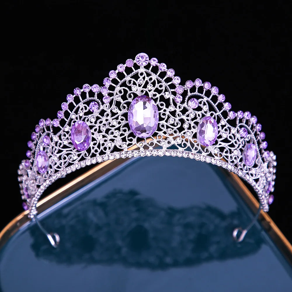 Quinceanera Tiara Crystal Birthday Party Crown Hair Accessory, Elevate your special day with this Crown Crystal Tiara.
