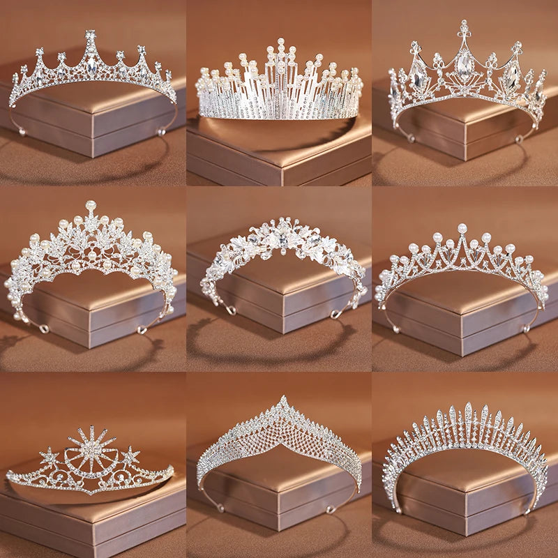 Bridal Tiara Crystal Crown Headband Hair Accessories, Enhance your special day with our Fashionable Crystal Crown Tiara