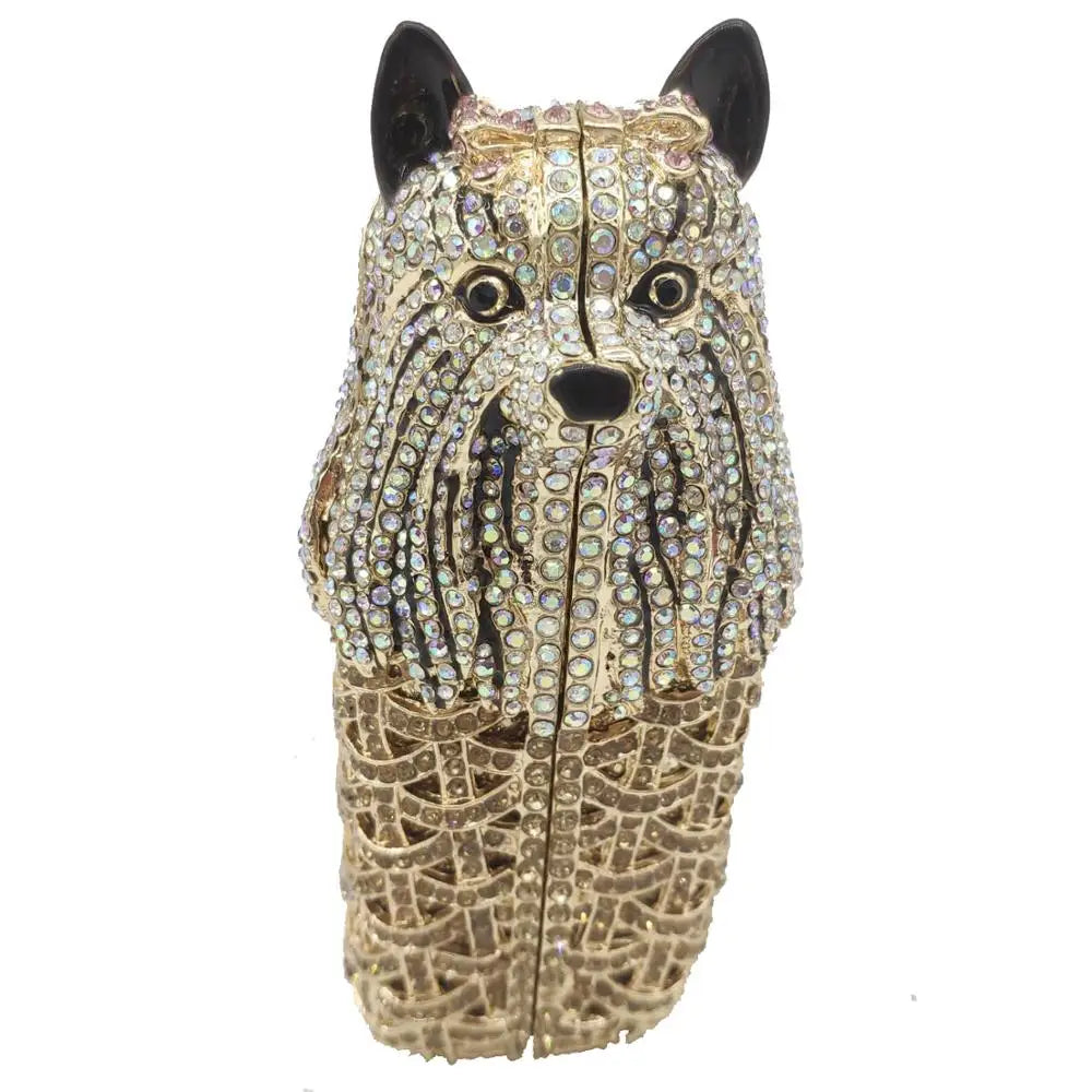Beaded Clutch For Special Occasions Doggy Crystal Evening Bag Crystal Clutch. This luxurious minaudière features a dazzling array