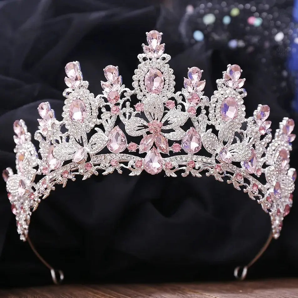 Crystal Party Tiara Crown For Women In Many Colors Hair Accessory, Elevate your look with this Crystal Tiara Crown! Perfect for any party or event, 