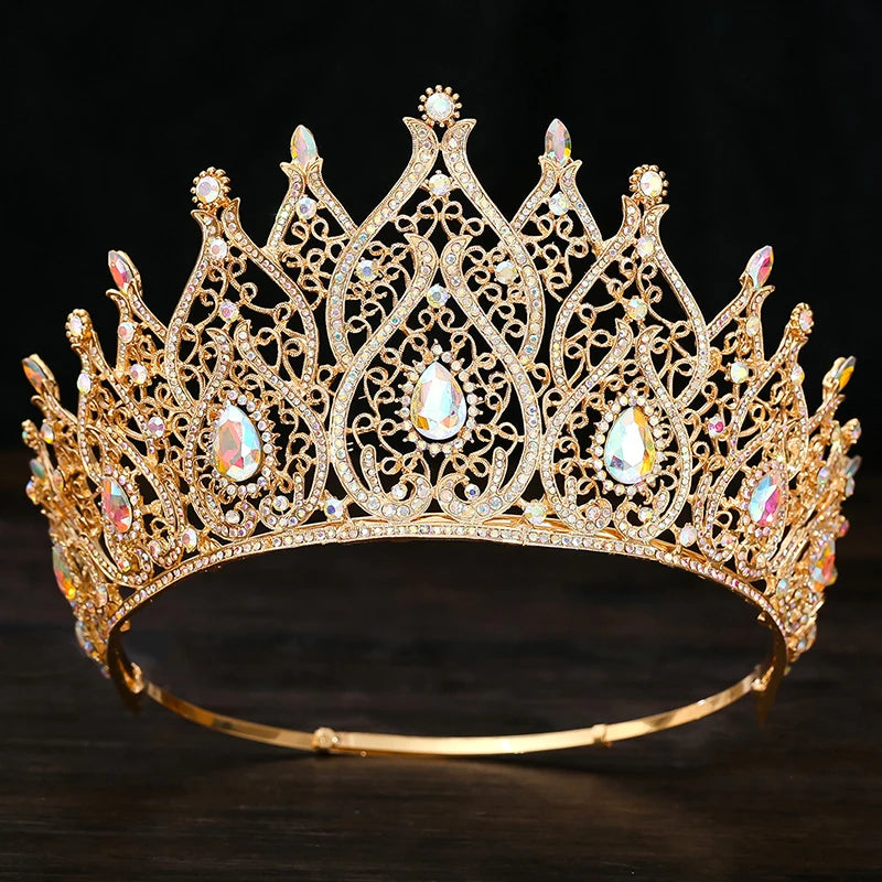 Crystal Pageant Crown Tall Winners Tiara Hair Special Event Accessory, elevate your presence with this dazzling crystal pageant crown