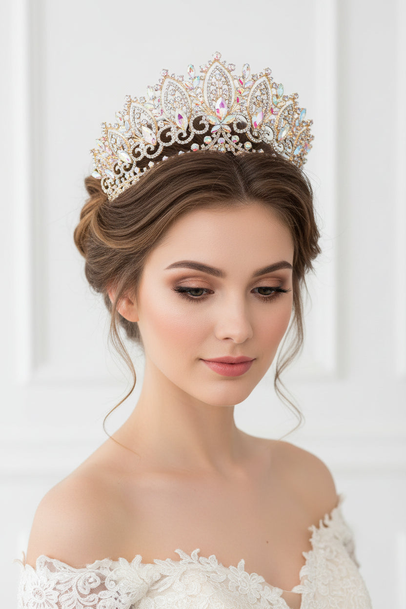Crystal Rhinestone Tiara Wedding Bridal Crown Hair Accessories