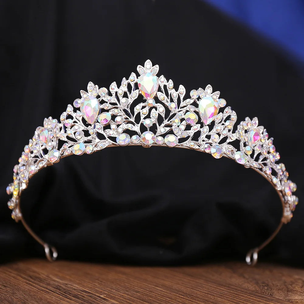 Birthday Tiara Rhinestone Crystal Princess Crown Hair Accessory, Elevate your bridal look with our Rhinestone Crystal Princess Tiara C