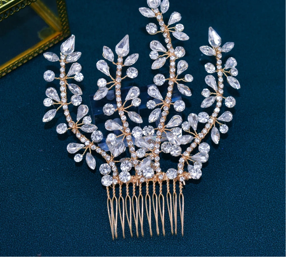Crystal Bridal Hair Comb Accessory Rhinestone Wedding Headband Tiara, elevate your bridal updo with our dazzling crystal hair accessory crystal hair comb