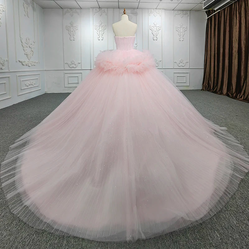 pink quinceanera dress sleeveless ball gown